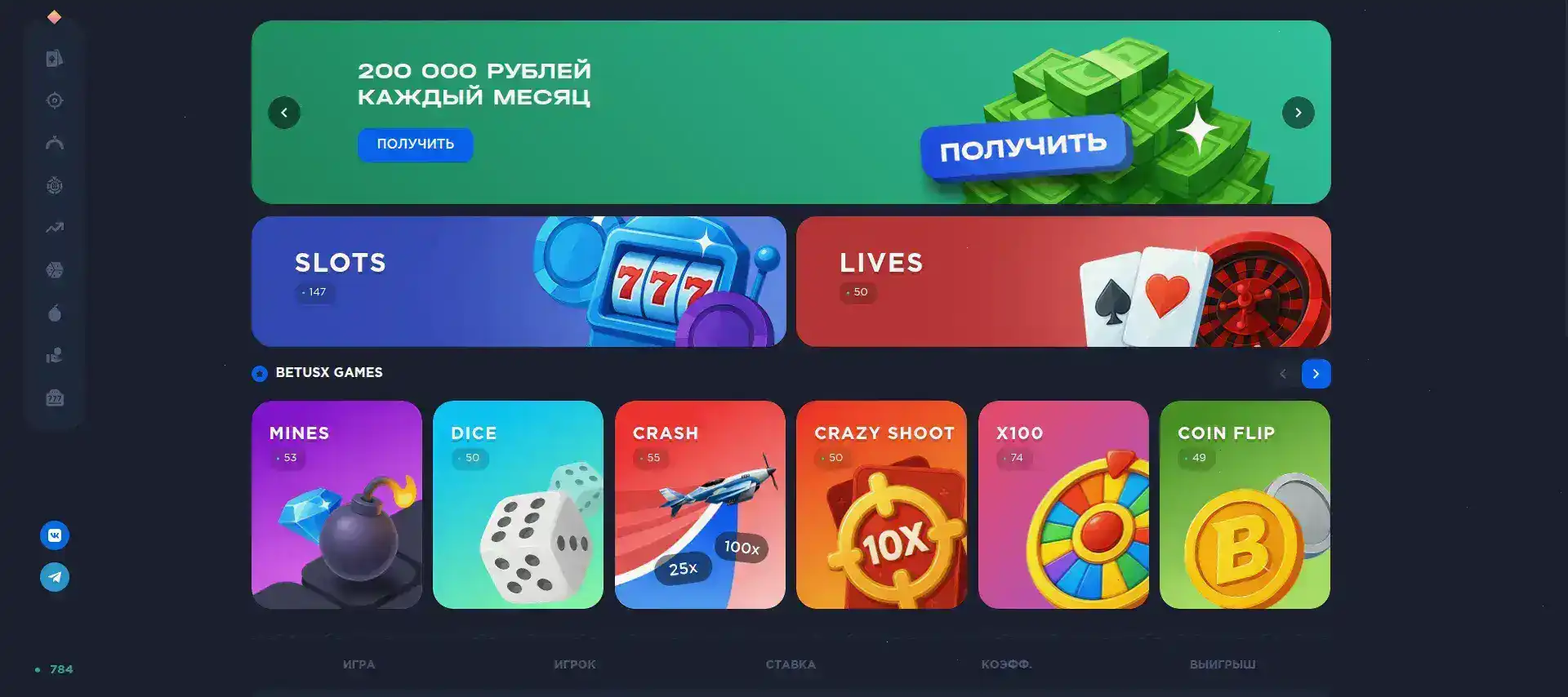 Мобильная версия Toto casino на смартфоне
